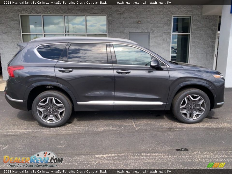 2021 Hyundai Santa Fe Calligraphy AWD Portofino Gray / Obsidian Black Photo #2