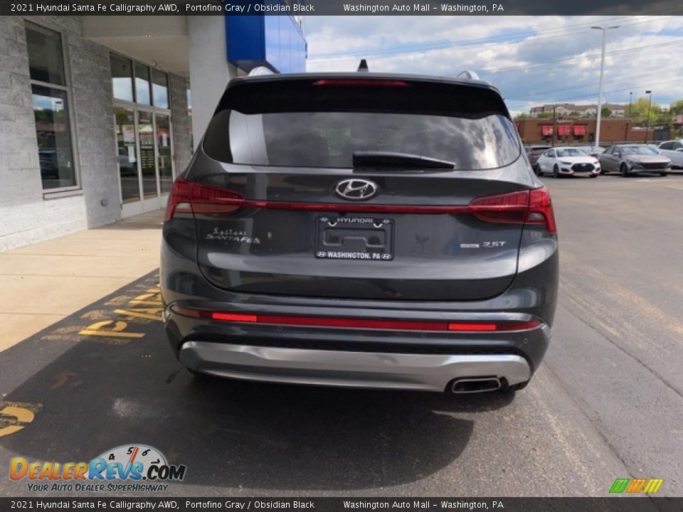 2021 Hyundai Santa Fe Calligraphy AWD Portofino Gray / Obsidian Black Photo #3