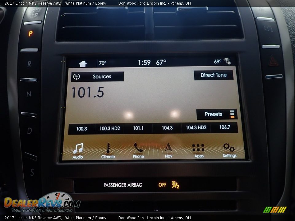 2017 Lincoln MKZ Reserve AWD White Platinum / Ebony Photo #26