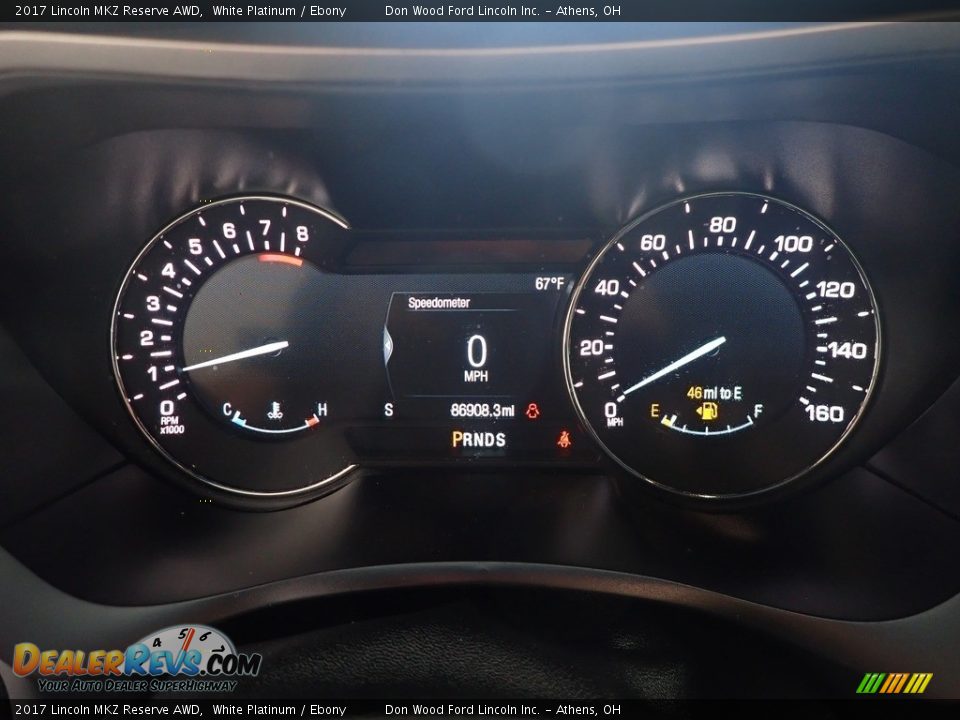 2017 Lincoln MKZ Reserve AWD White Platinum / Ebony Photo #34