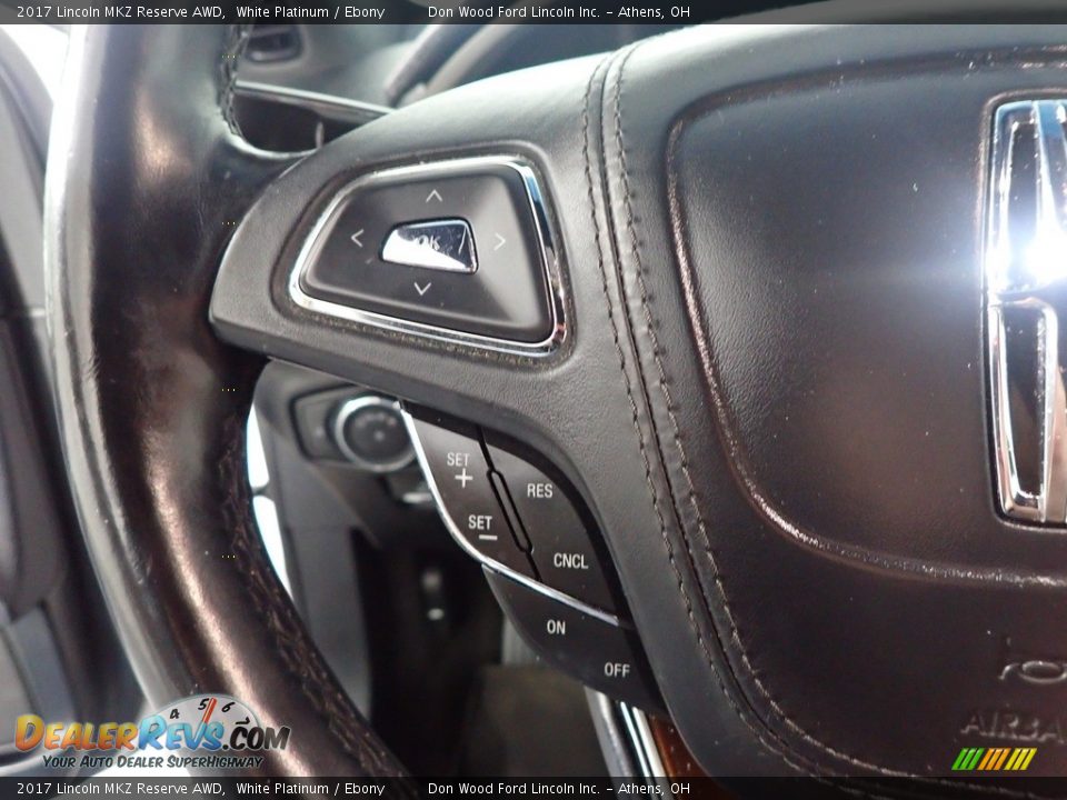 2017 Lincoln MKZ Reserve AWD White Platinum / Ebony Photo #35