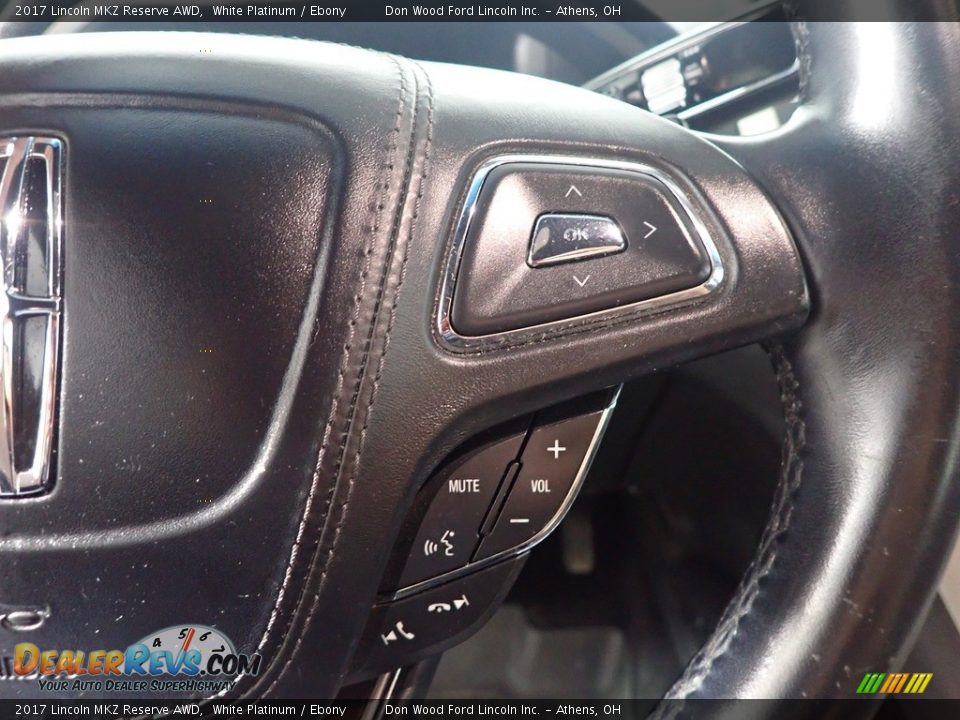 2017 Lincoln MKZ Reserve AWD White Platinum / Ebony Photo #36