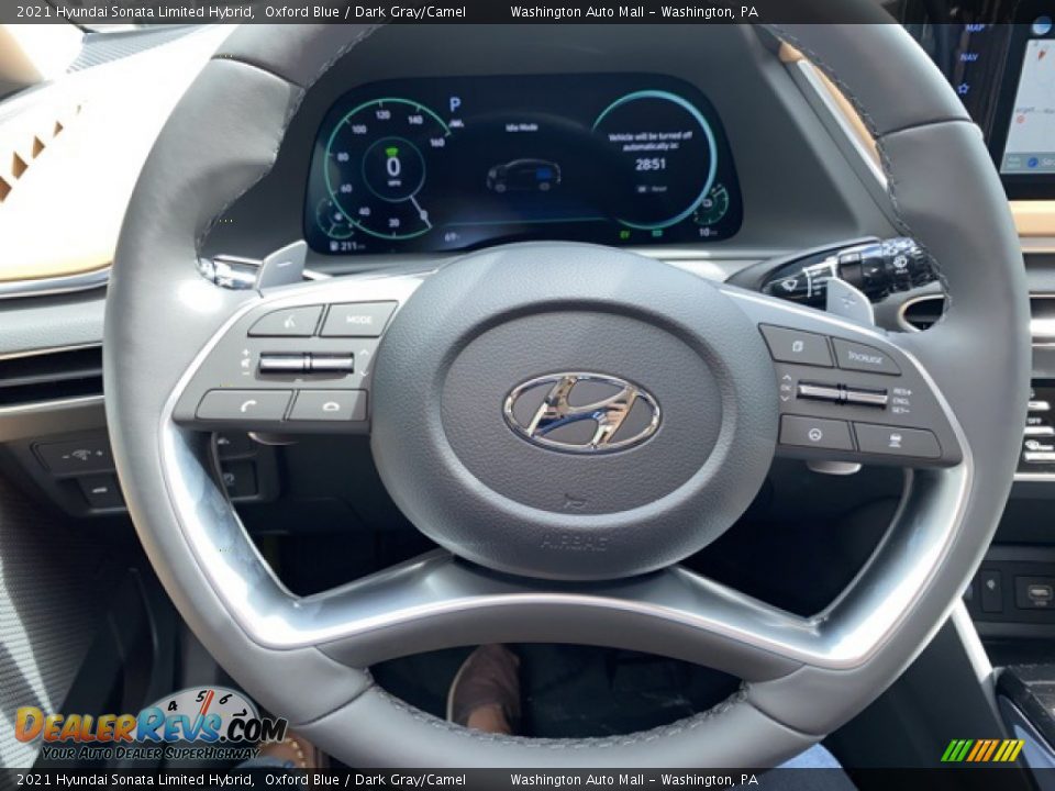 2021 Hyundai Sonata Limited Hybrid Oxford Blue / Dark Gray/Camel Photo #10