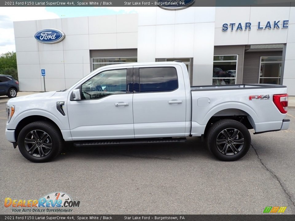 2021 Ford F150 Lariat SuperCrew 4x4 Space White / Black Photo #2