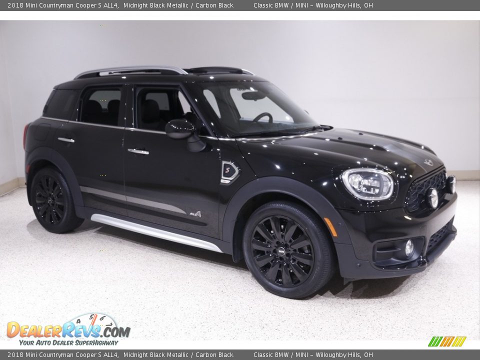 2018 Mini Countryman Cooper S ALL4 Midnight Black Metallic / Carbon Black Photo #1