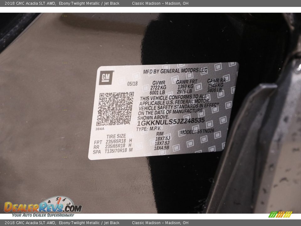 2018 GMC Acadia SLT AWD Ebony Twilight Metallic / Jet Black Photo #21