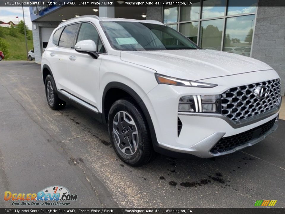 2021 Hyundai Santa Fe Hybrid Blue AWD Cream White / Black Photo #1