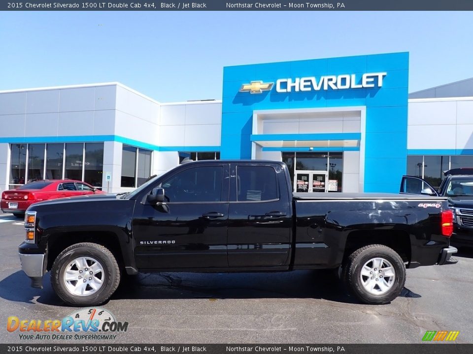 2015 Chevrolet Silverado 1500 LT Double Cab 4x4 Black / Jet Black Photo #3