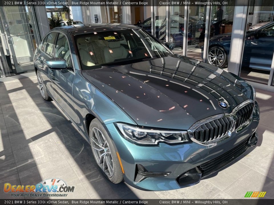 2021 BMW 3 Series 330i xDrive Sedan Blue Ridge Mountain Metallic / Canberra Beige Photo #1