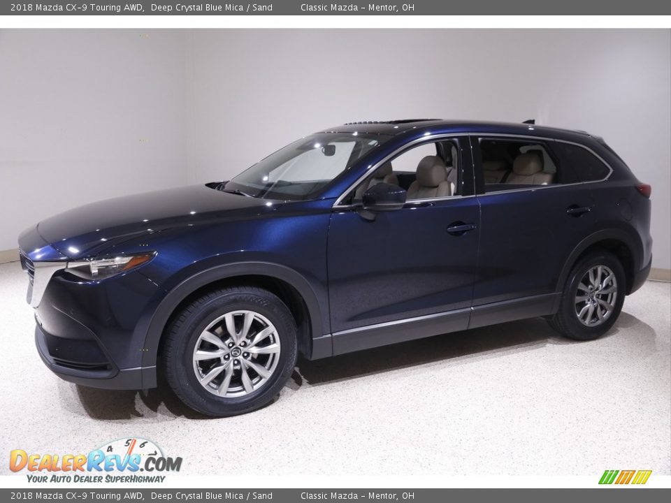 2018 Mazda CX-9 Touring AWD Deep Crystal Blue Mica / Sand Photo #3