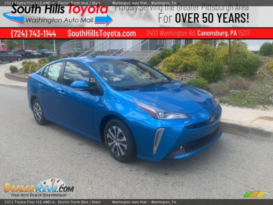 2021 Toyota Prius XLE AWD-e Electric Storm Blue / Black Photo #1