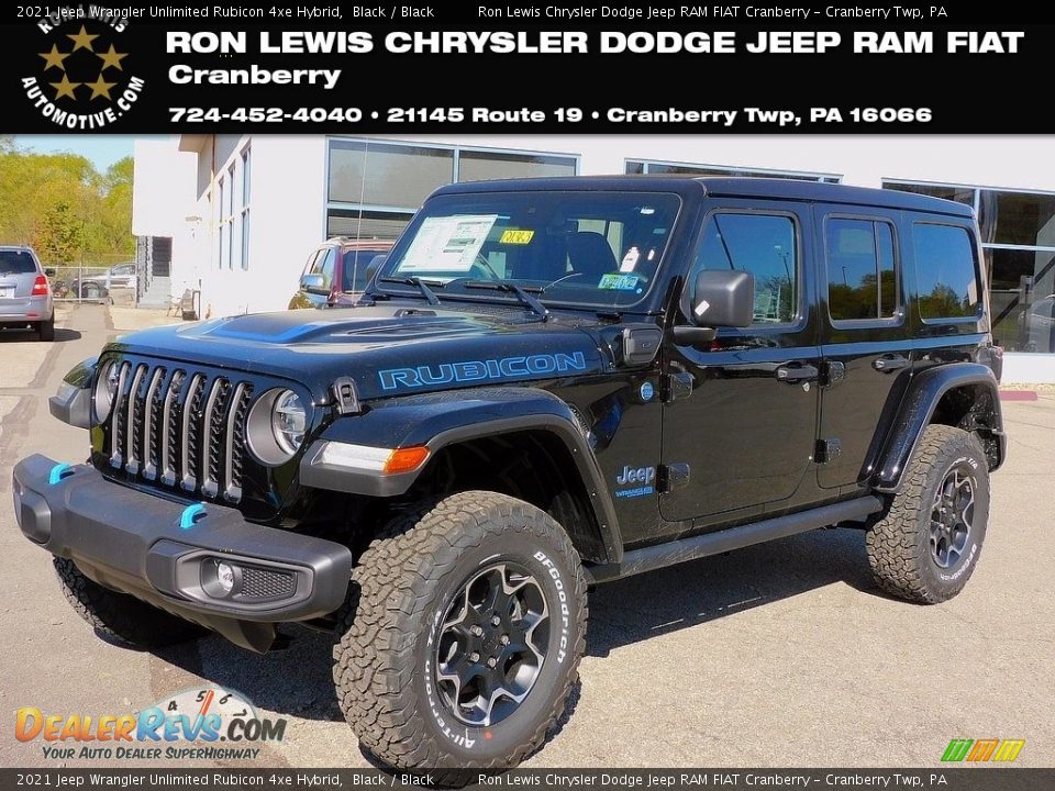 2021 Jeep Wrangler Unlimited Rubicon 4xe Hybrid Black / Black Photo #1