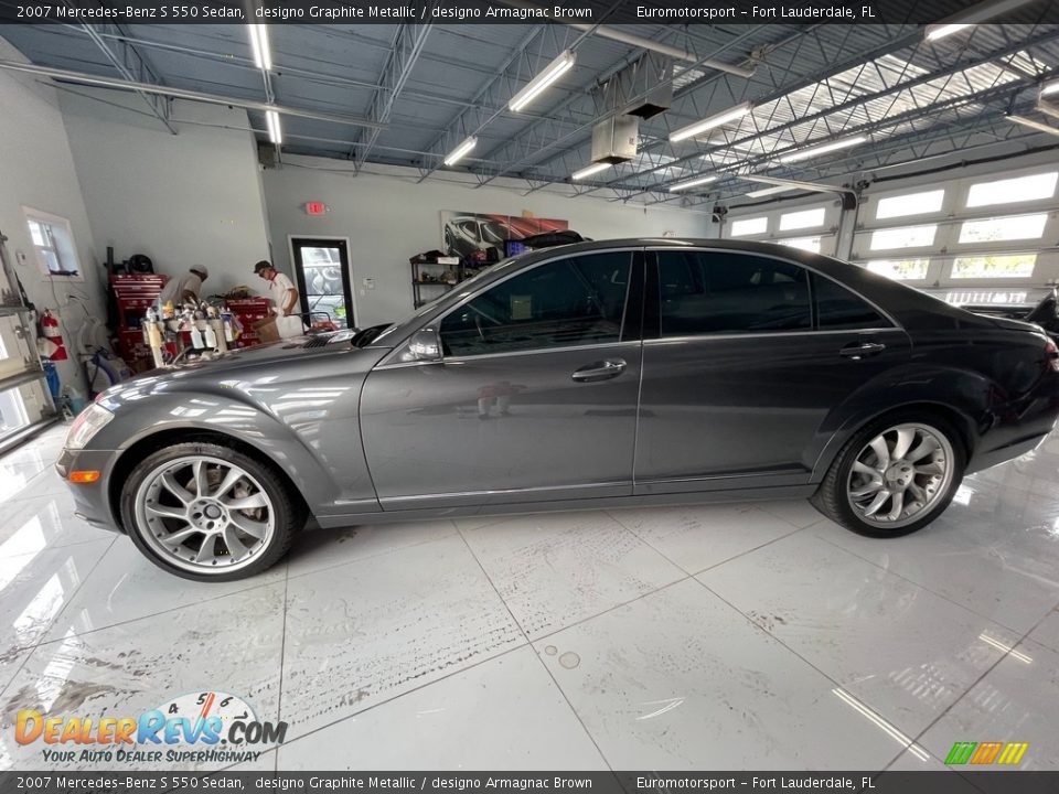 2007 Mercedes-Benz S 550 Sedan designo Graphite Metallic / designo Armagnac Brown Photo #2