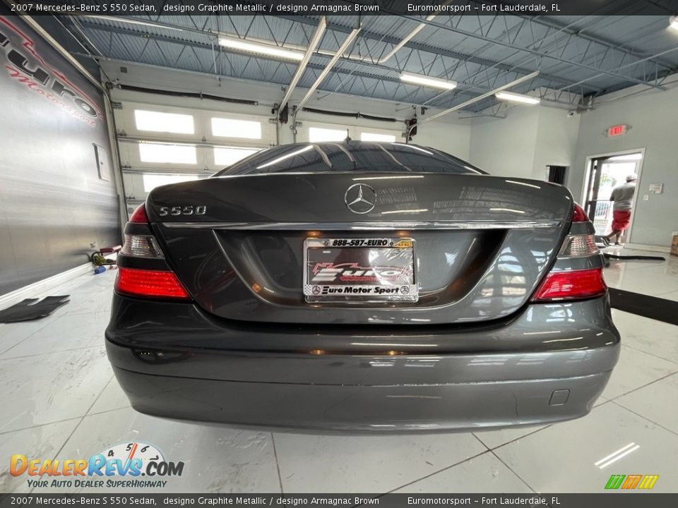 2007 Mercedes-Benz S 550 Sedan designo Graphite Metallic / designo Armagnac Brown Photo #13