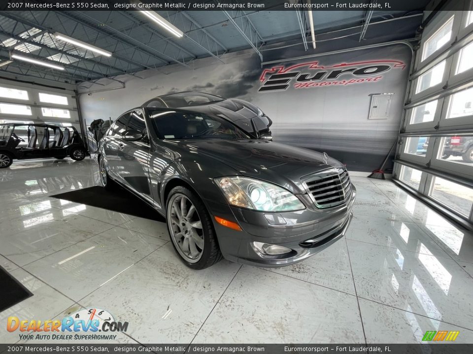 2007 Mercedes-Benz S 550 Sedan designo Graphite Metallic / designo Armagnac Brown Photo #30