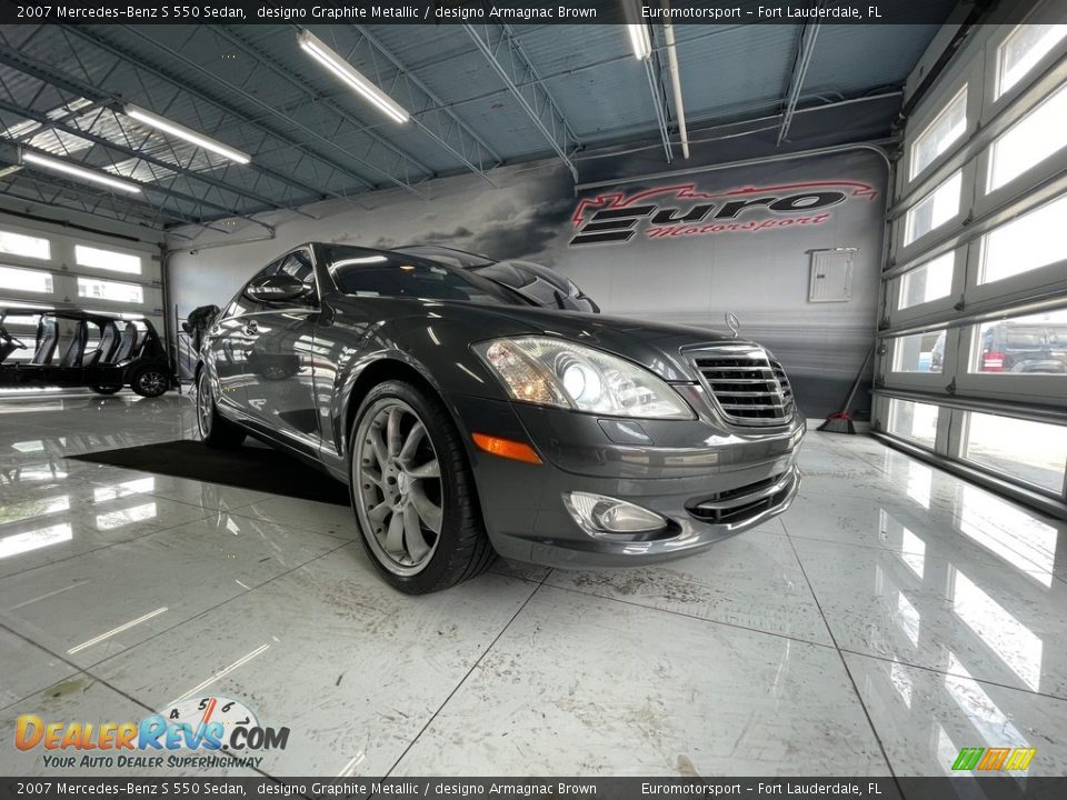 2007 Mercedes-Benz S 550 Sedan designo Graphite Metallic / designo Armagnac Brown Photo #31