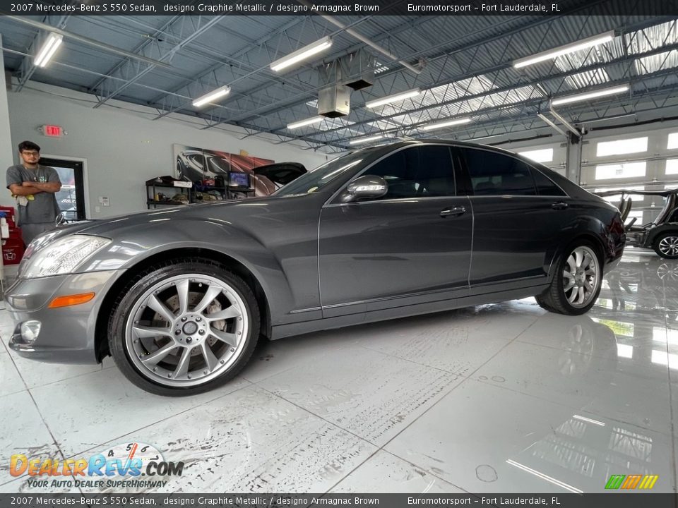 2007 Mercedes-Benz S 550 Sedan designo Graphite Metallic / designo Armagnac Brown Photo #33