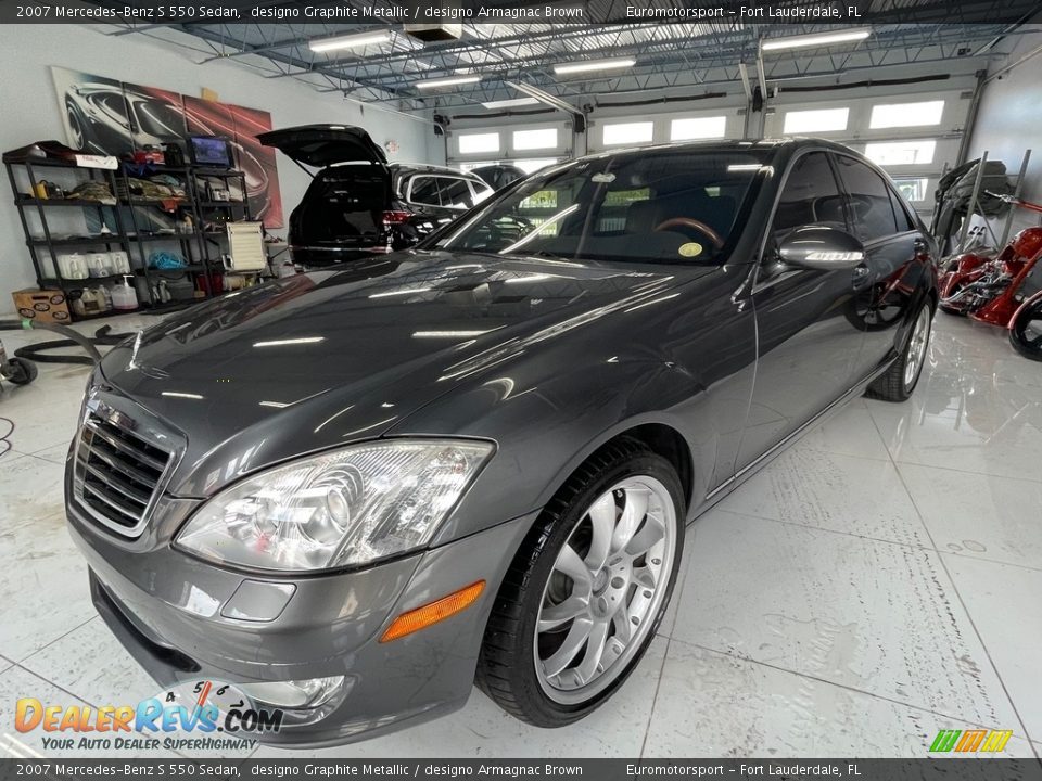 2007 Mercedes-Benz S 550 Sedan designo Graphite Metallic / designo Armagnac Brown Photo #34