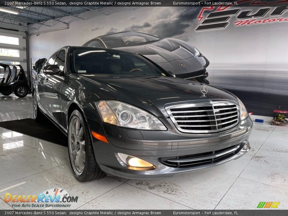 2007 Mercedes-Benz S 550 Sedan designo Graphite Metallic / designo Armagnac Brown Photo #35