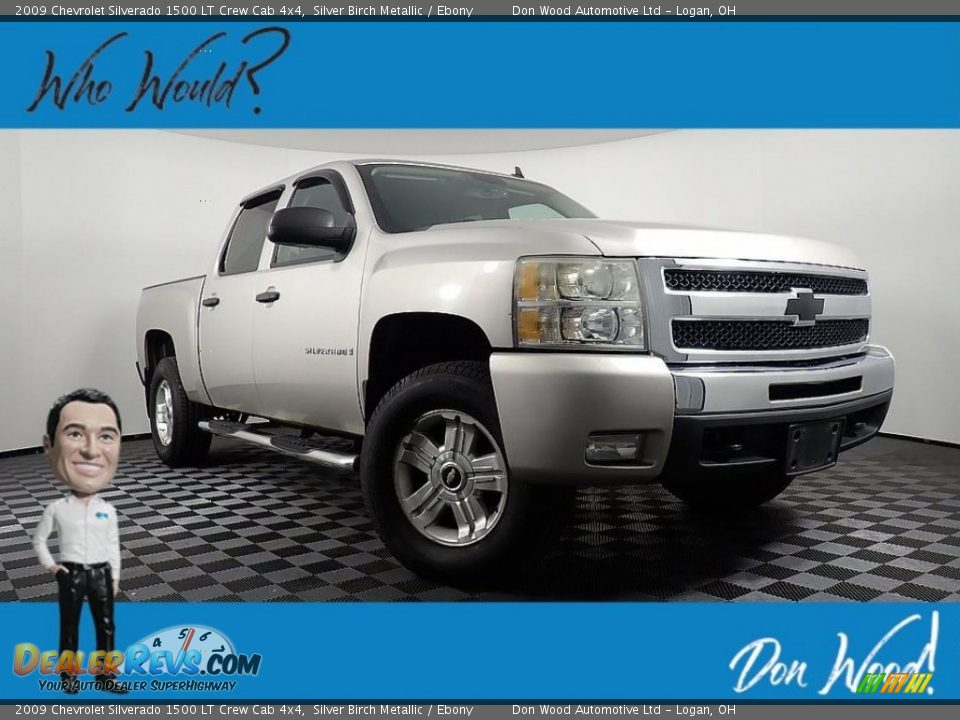 2009 Chevrolet Silverado 1500 LT Crew Cab 4x4 Silver Birch Metallic / Ebony Photo #1