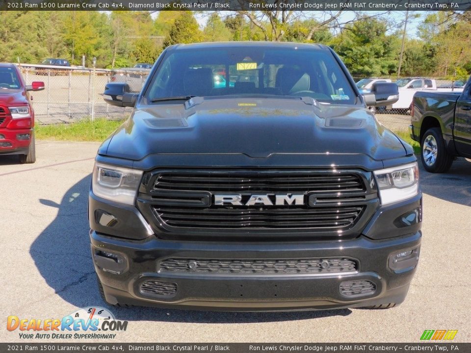 2021 Ram 1500 Laramie Crew Cab 4x4 Diamond Black Crystal Pearl / Black Photo #2