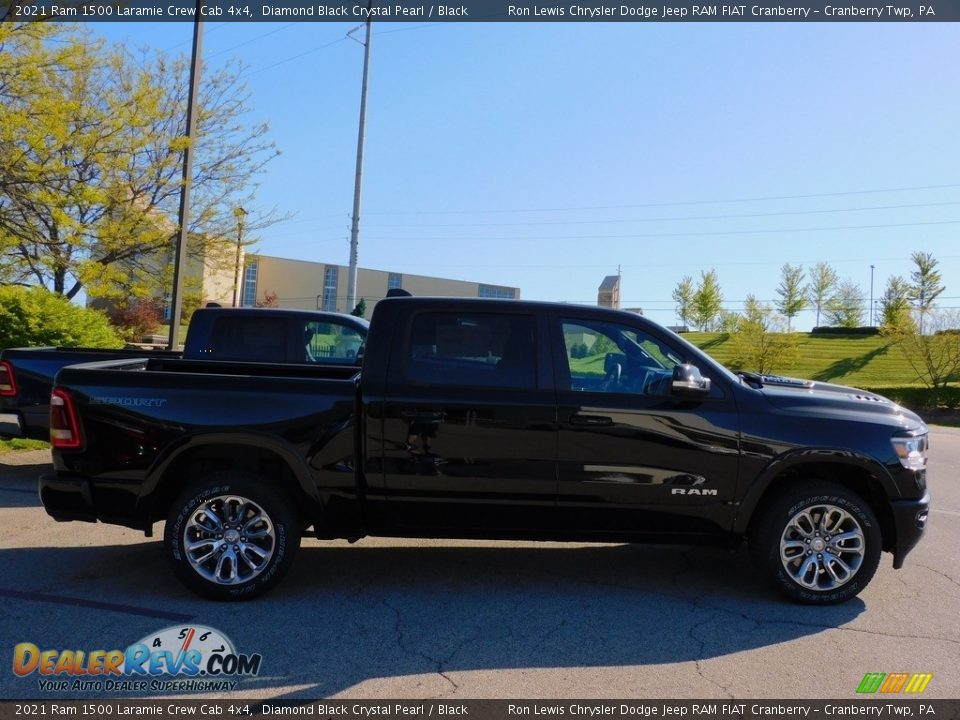 2021 Ram 1500 Laramie Crew Cab 4x4 Diamond Black Crystal Pearl / Black Photo #4