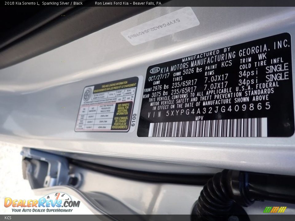 Kia Color Code KCS Sparkling Silver