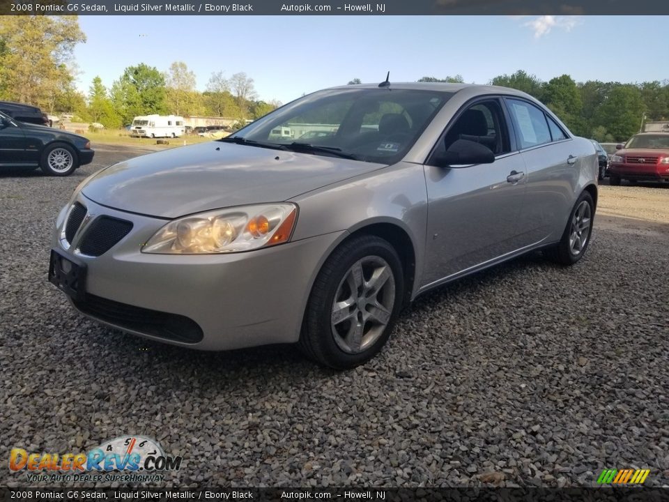 2008 Pontiac G6 Sedan Liquid Silver Metallic / Ebony Black Photo #1