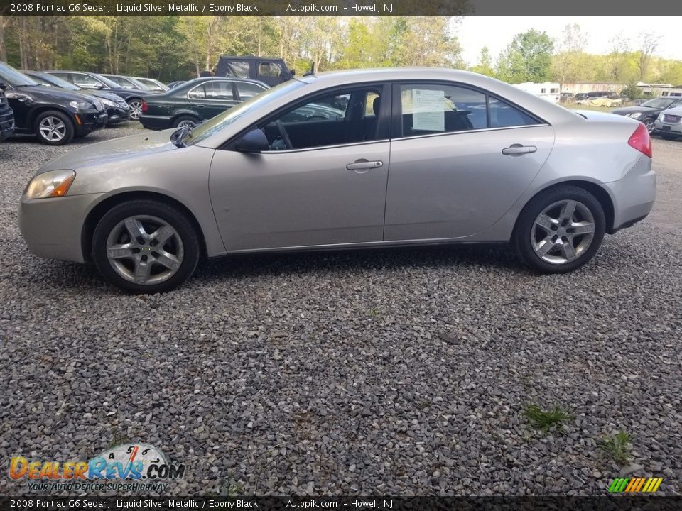 2008 Pontiac G6 Sedan Liquid Silver Metallic / Ebony Black Photo #2