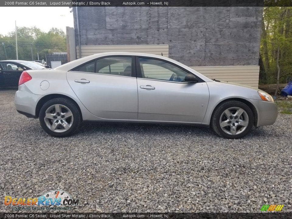 2008 Pontiac G6 Sedan Liquid Silver Metallic / Ebony Black Photo #6