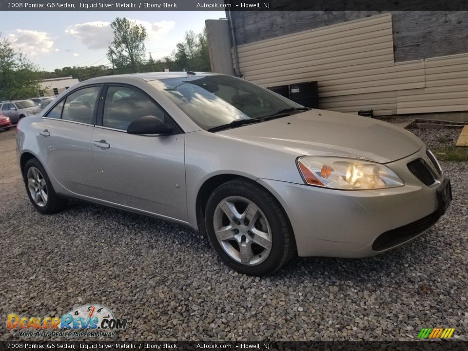 2008 Pontiac G6 Sedan Liquid Silver Metallic / Ebony Black Photo #7