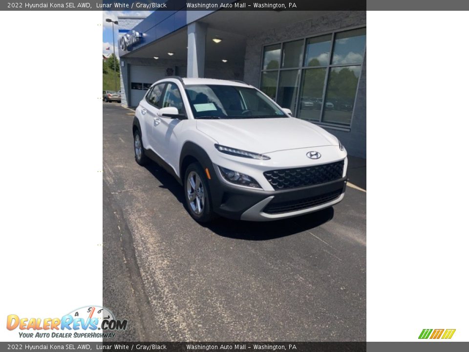 2022 Hyundai Kona SEL AWD Lunar White / Gray/Black Photo #1