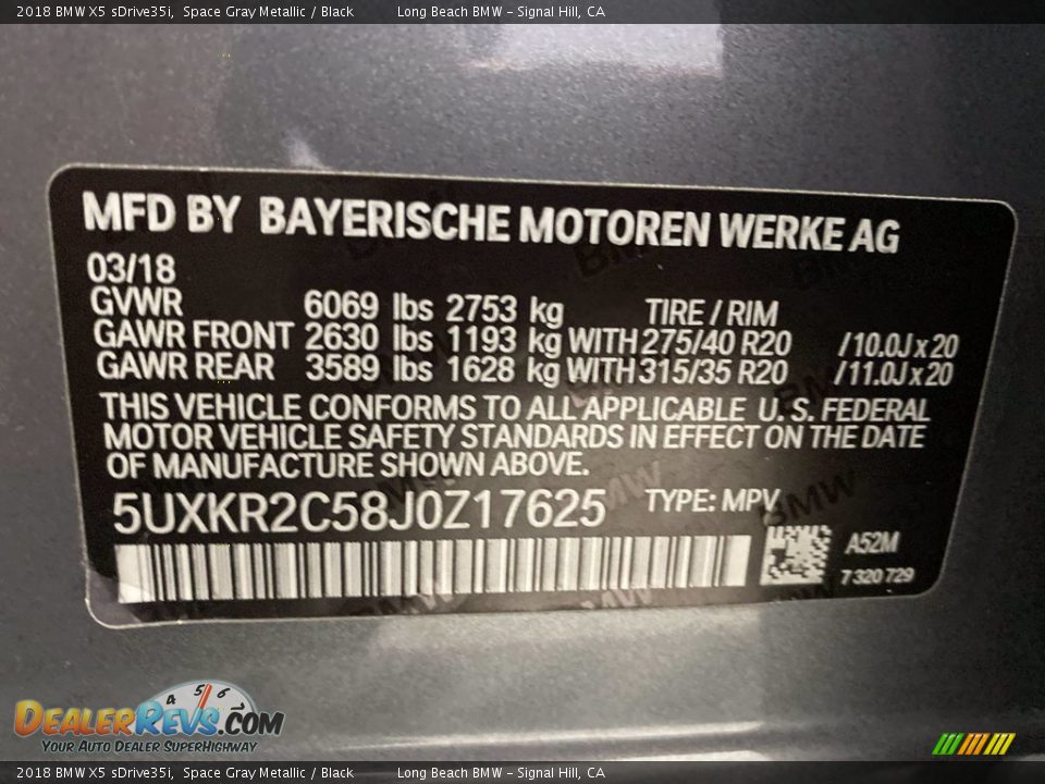 2018 BMW X5 sDrive35i Space Gray Metallic / Black Photo #36