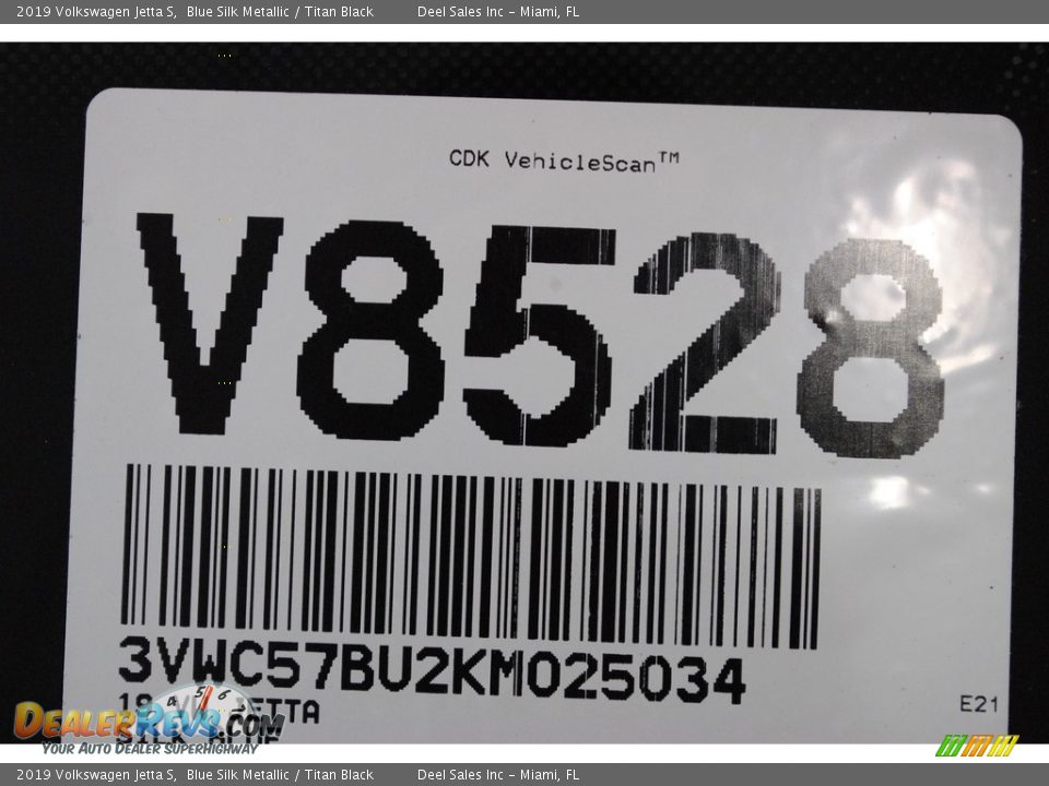 2019 Volkswagen Jetta S Blue Silk Metallic / Titan Black Photo #20