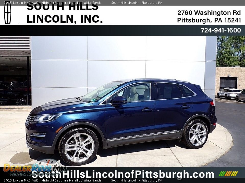 2015 Lincoln MKC AWD Midnight Sapphire Metallic / White Sands Photo #1