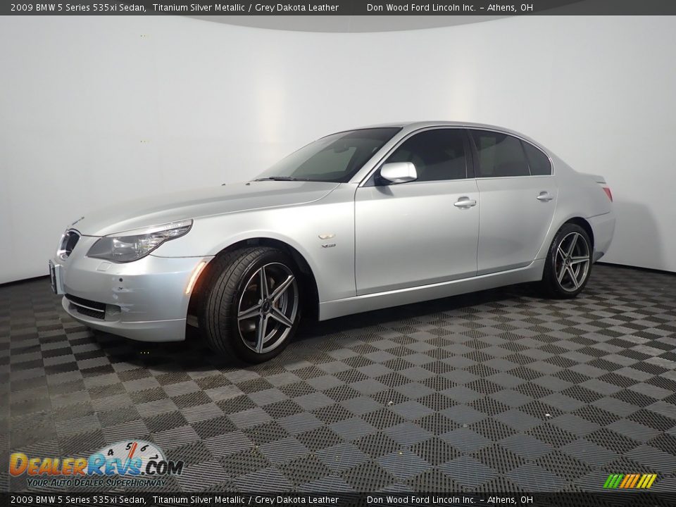 2009 BMW 5 Series 535xi Sedan Titanium Silver Metallic / Grey Dakota Leather Photo #9