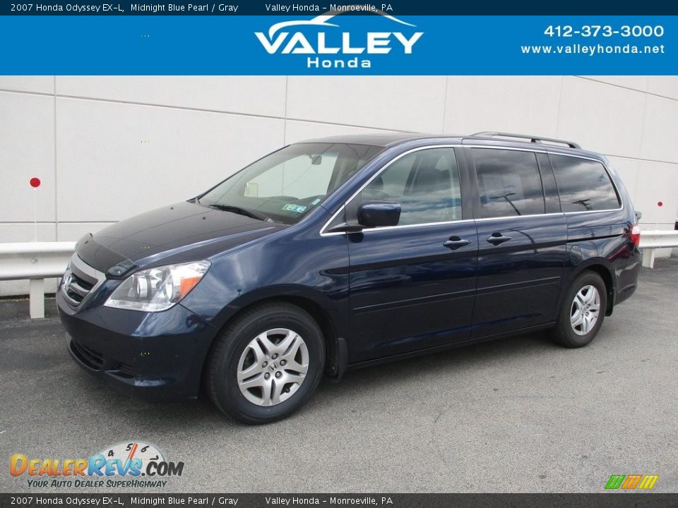 2007 Honda Odyssey EX-L Midnight Blue Pearl / Gray Photo #1