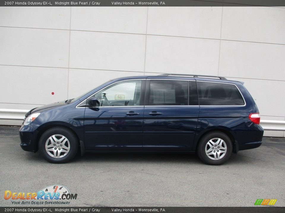 2007 Honda Odyssey EX-L Midnight Blue Pearl / Gray Photo #2