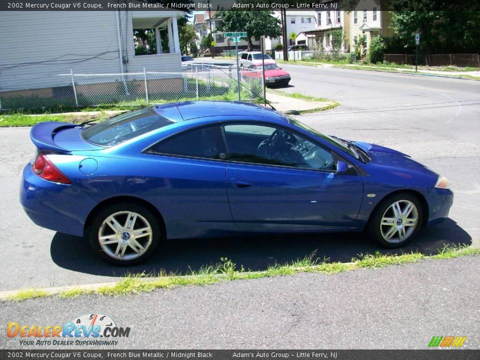 2002 Mercury Cougar V6 Coupe French Blue Metallic / Midnight Black Photo #4