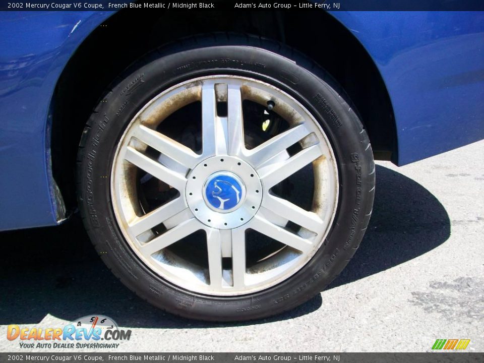 2002 Mercury Cougar V6 Coupe French Blue Metallic / Midnight Black Photo #11