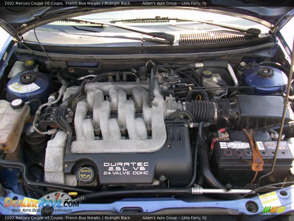 2002 Mercury Cougar V6 Coupe French Blue Metallic / Midnight Black Photo #13
