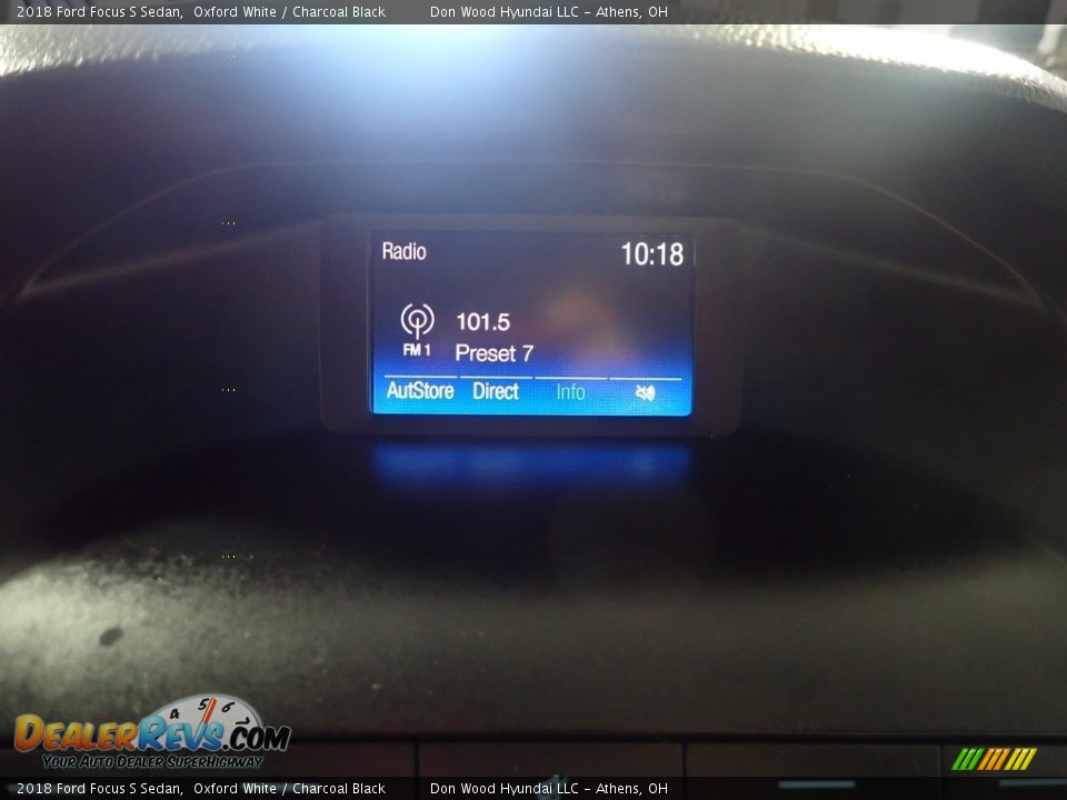2018 Ford Focus S Sedan Oxford White / Charcoal Black Photo #26
