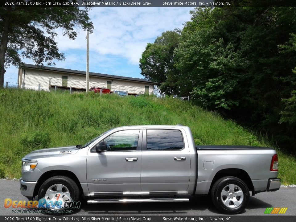 2020 Ram 1500 Big Horn Crew Cab 4x4 Billet Silver Metallic / Black/Diesel Gray Photo #1