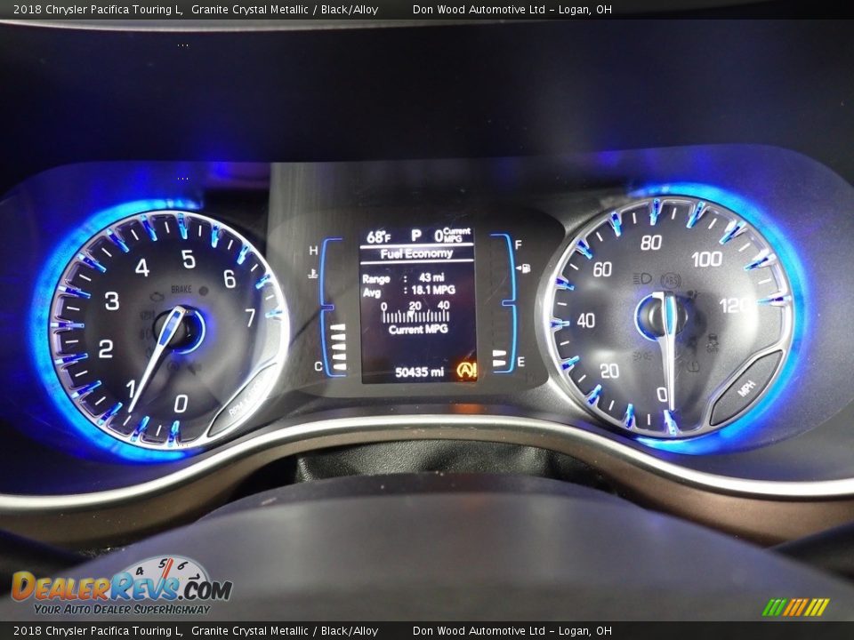 2018 Chrysler Pacifica Touring L Granite Crystal Metallic / Black/Alloy Photo #34