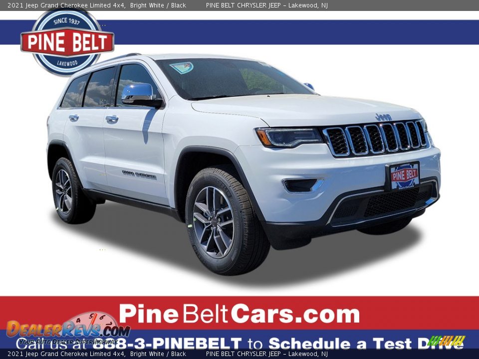 2021 Jeep Grand Cherokee Limited 4x4 Bright White / Black Photo #1