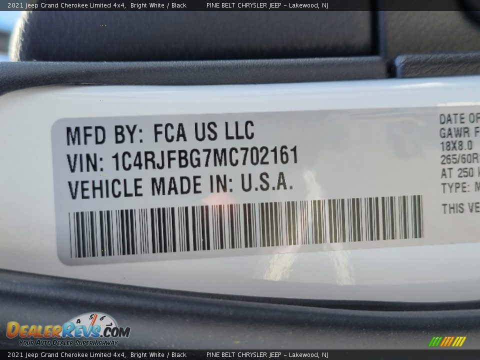 2021 Jeep Grand Cherokee Limited 4x4 Bright White / Black Photo #14