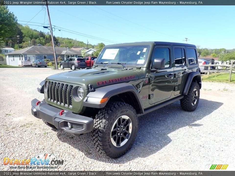 2021 Jeep Wrangler Unlimited Rubicon 4x4 Sarge Green / Black Photo #1