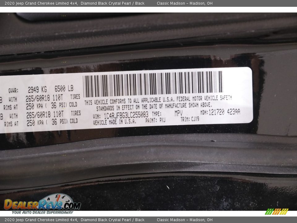 2020 Jeep Grand Cherokee Limited 4x4 Diamond Black Crystal Pearl / Black Photo #22