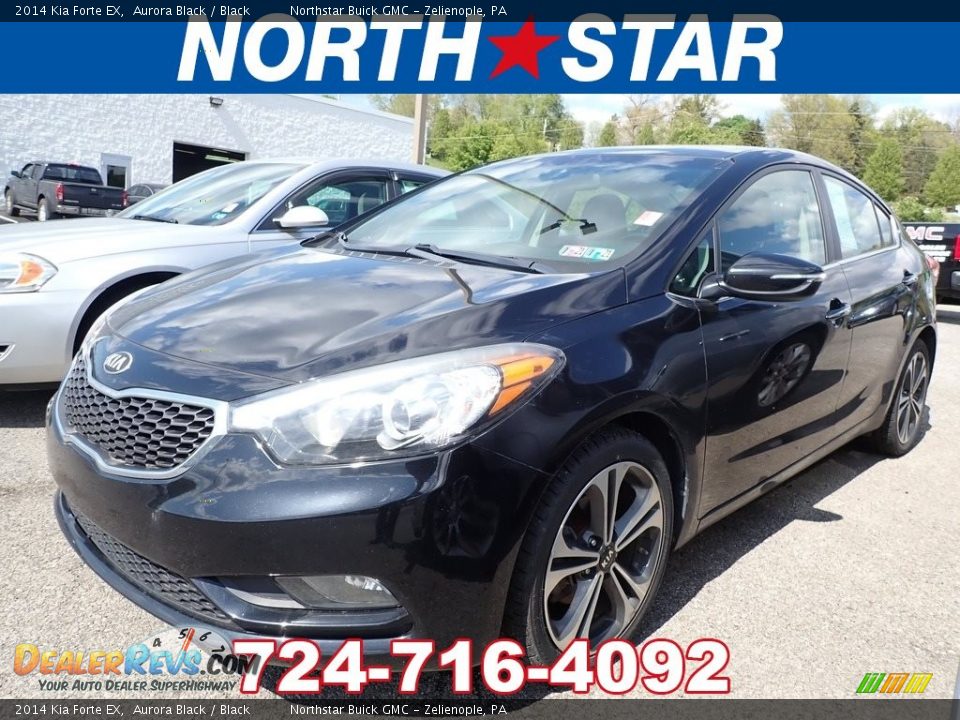 2014 Kia Forte EX Aurora Black / Black Photo #1