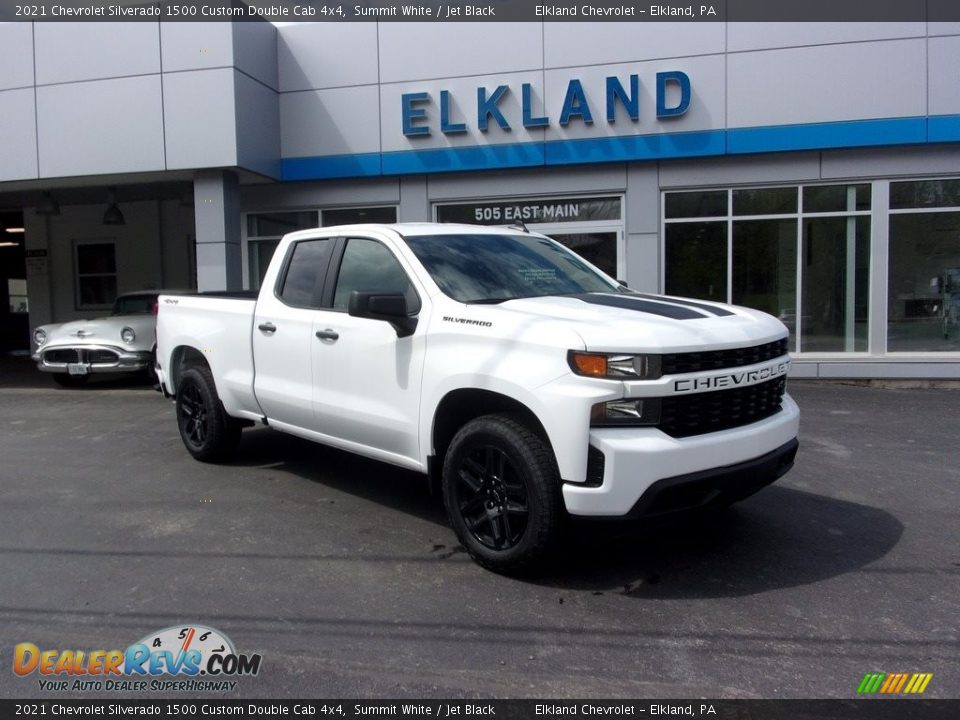 2021 Chevrolet Silverado 1500 Custom Double Cab 4x4 Summit White / Jet Black Photo #1